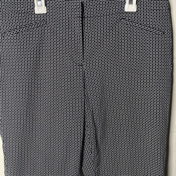 J Jill Women Sz 8 Pants Trousers Stretch Straight Leg Side Zip Career Navy White - Picture 6 of 11